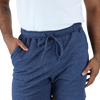 Shorts Para Gym Azul Marino Jaspe De Algodón Cordón Ajustable Hombre