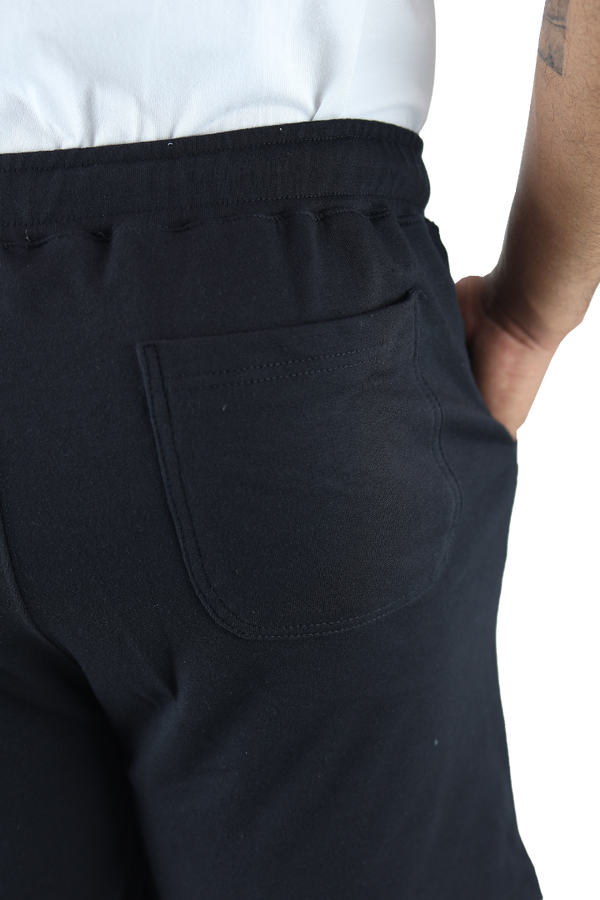 Short Negro De Algodón Con Bolsas y Cordón Ajustable Para Caballero