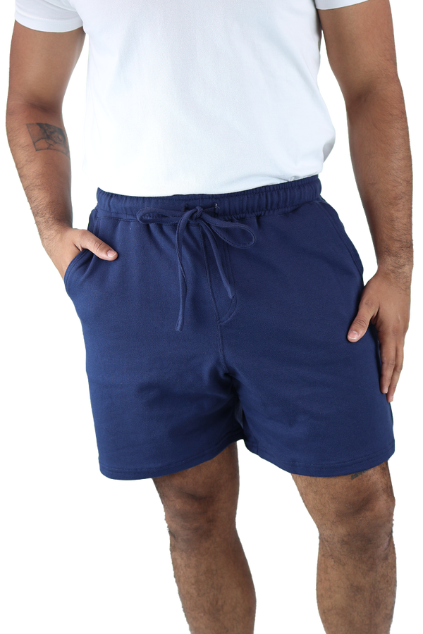 Shorts Cordón Ajustable Para Gym Azul Marino Con Bolsas Para Hombre