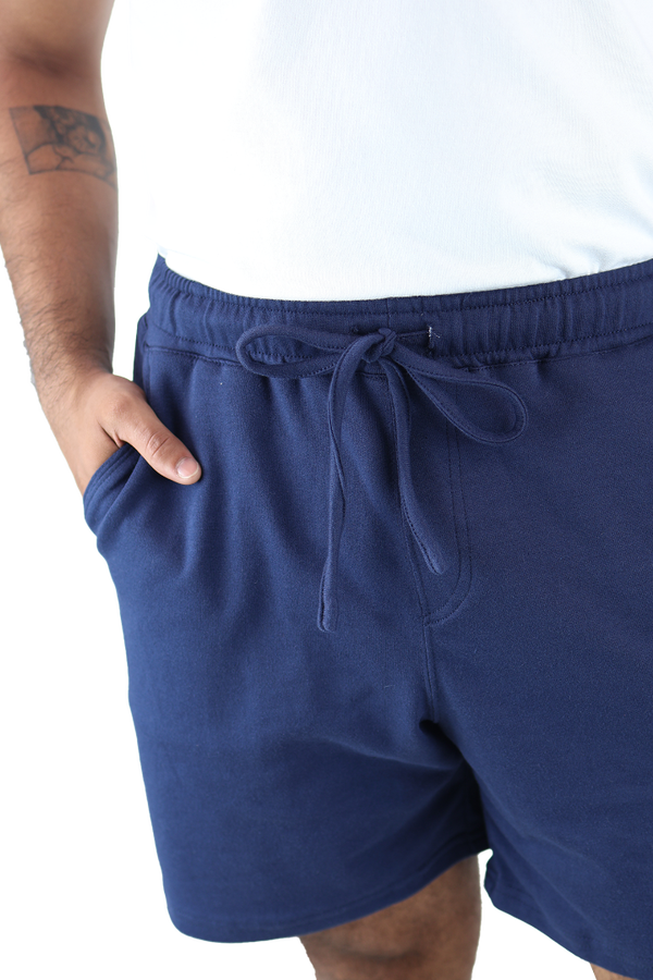 Shorts Cordón Ajustable Para Gym Azul Marino Con Bolsas Para Hombre