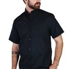 Camisa Manga Corta Color Negro Corte Regular Con Textura Para Hombre