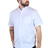 Camisa Manga Corta Blanca Corte Regular Con Bolsa Para Hombre