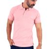 Playera Tipo Polo Rosa Para Hombre Con Bordado Slim Fit Estilo Casual