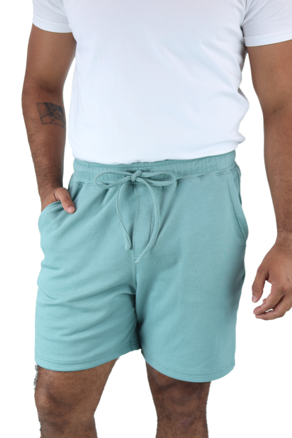 Bermudas Deporte Verde Agua Cordón Ajustable Con Bolsas Para Hombre