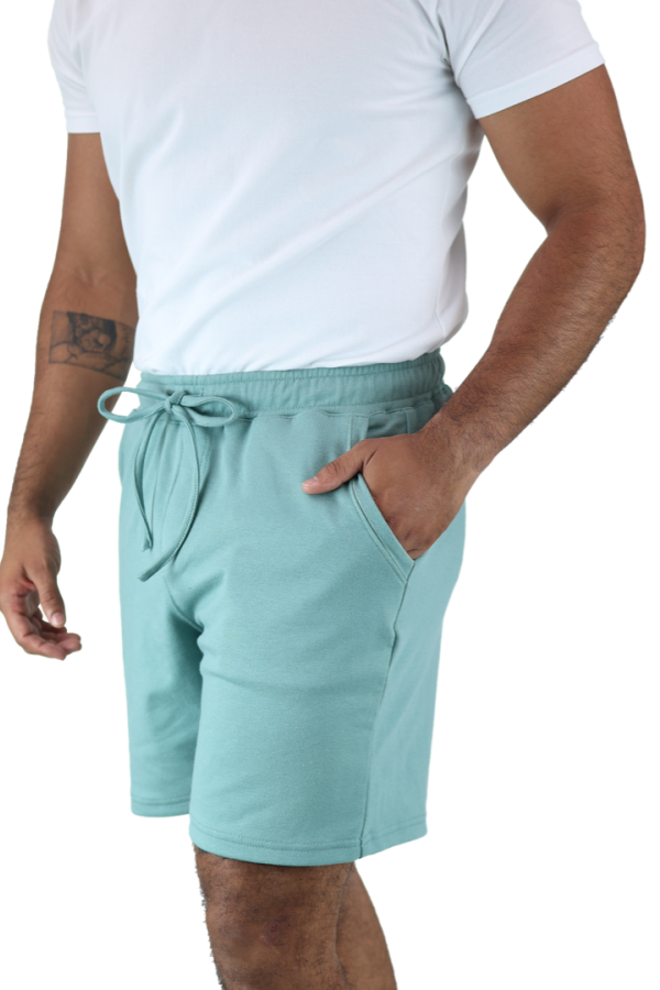 Bermudas Deporte Verde Agua Cordón Ajustable Con Bolsas Para Hombre