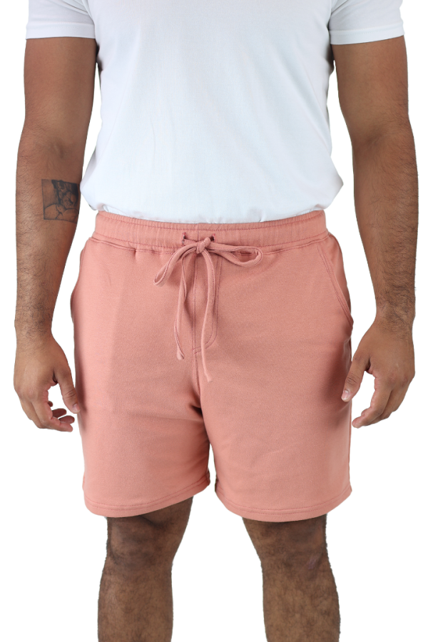 Short Deportivo Cordón Ajustable Color Palo De Rosa Con Bolsas Hombre