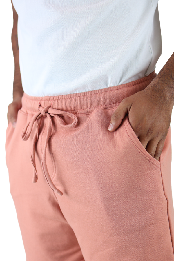 Short Deportivo Cordón Ajustable Color Palo De Rosa Con Bolsas Hombre