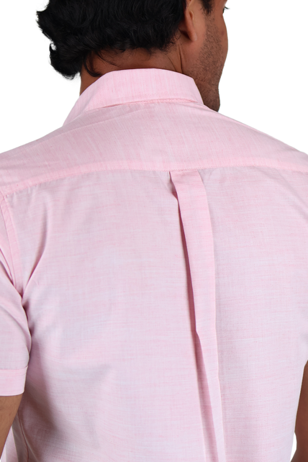 Camisa Con Bolsa Y Aditamento Para Bolígrafo Manga Corta Rosa Para Hombre