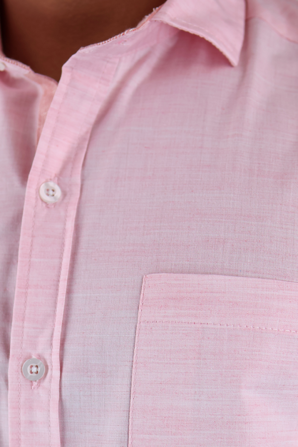 Camisa Con Bolsa Y Aditamento Para Bolígrafo Manga Corta Rosa Para Hombre