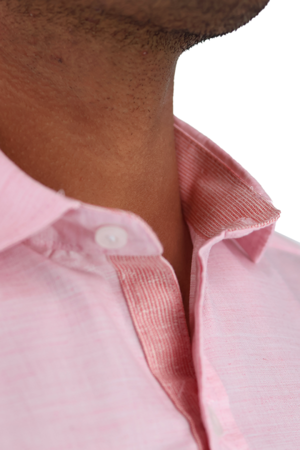 Camisa Con Bolsa Y Aditamento Para Bolígrafo Manga Corta Rosa Para Hombre