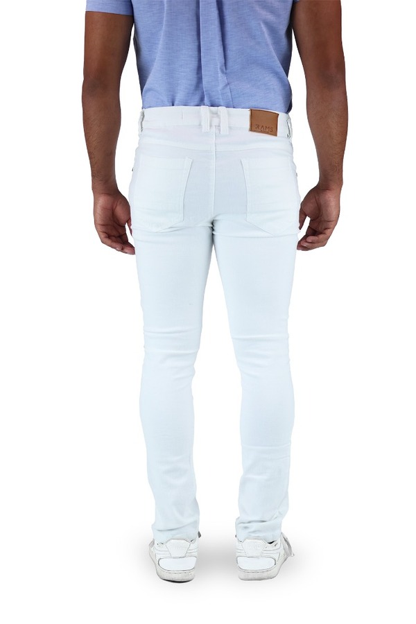 Pantalón De Mezclilla Blanco Slim Fit Stretch Con Bolsas Para Caballero