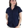 Blusa Para Uniforme Manga Corta Azul Marino Con Botones De Dama